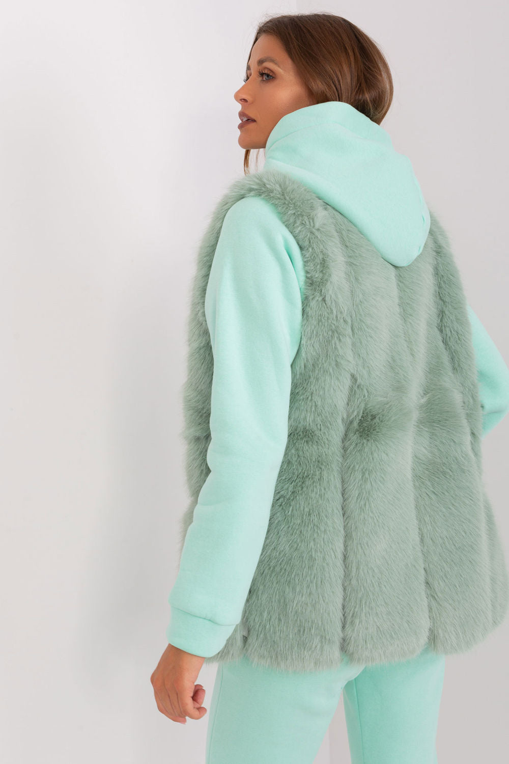 AT Pistachio Polyester Gilet - view 3