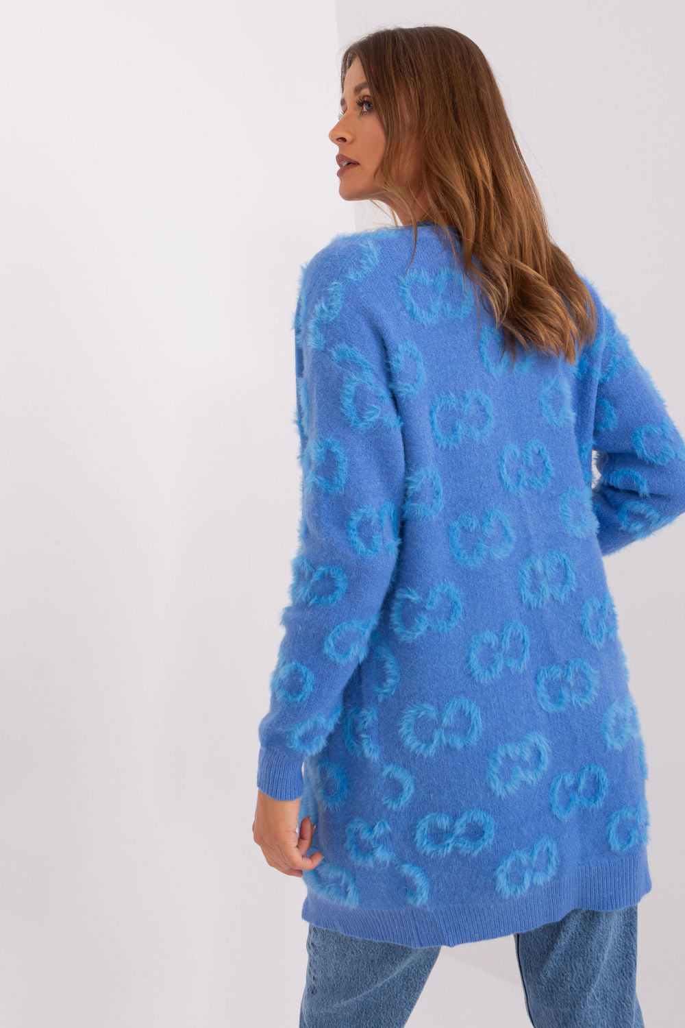 AT Blue Acrylic Long Sleeve Cardigan - view 3