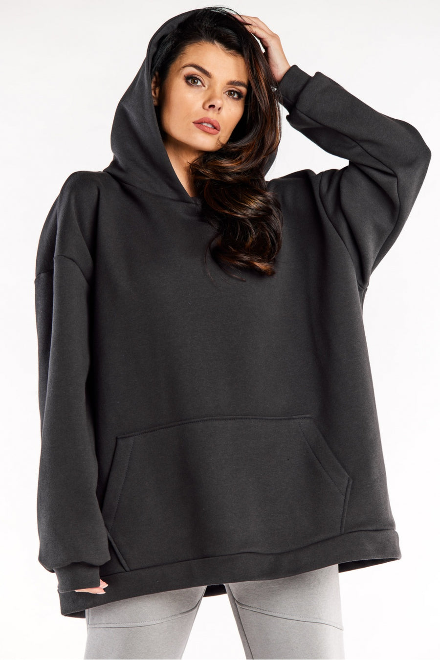 Infinite You Graphite Oversized Hooded Sweatshirt