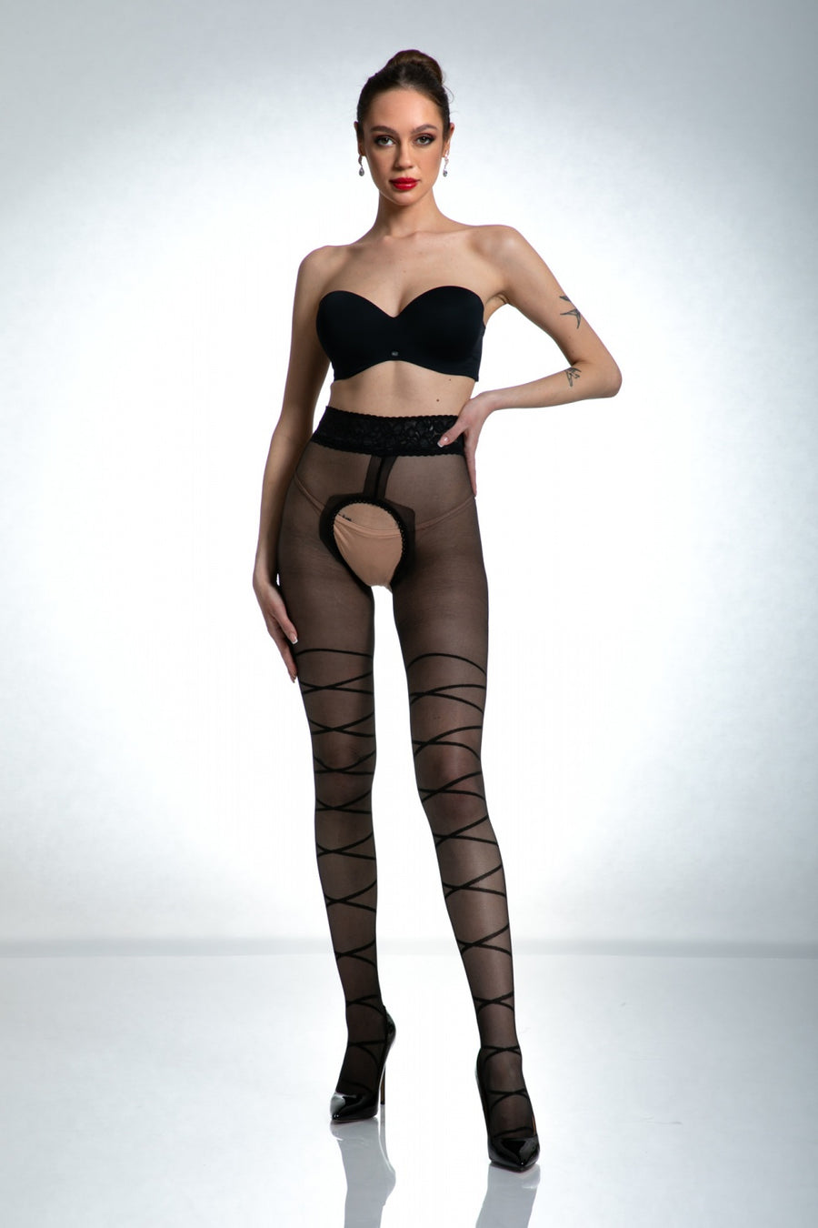 Amour Dominatrice Black Lace Tights