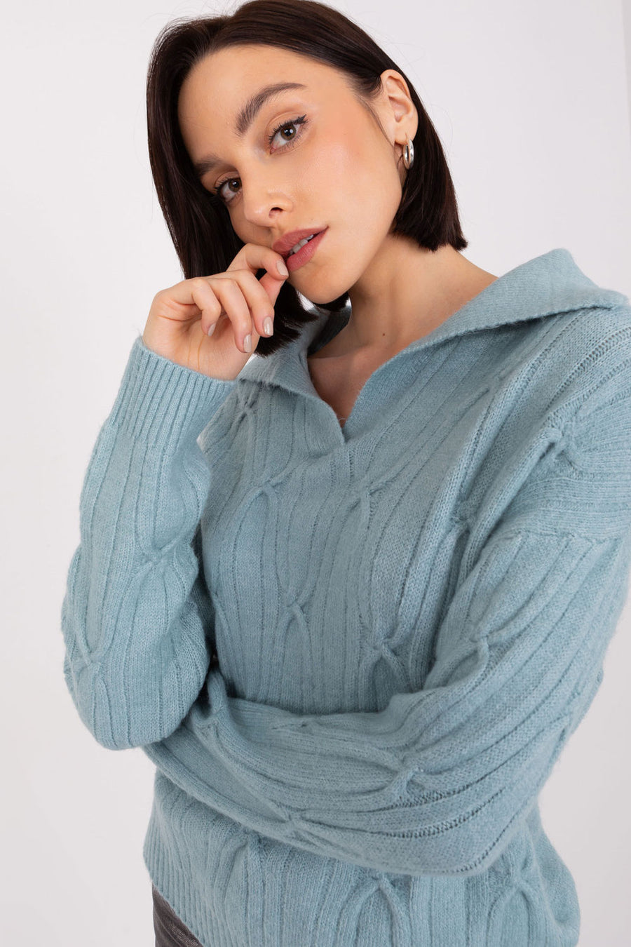 AT Mint Collared Long Sleeve Jumper
