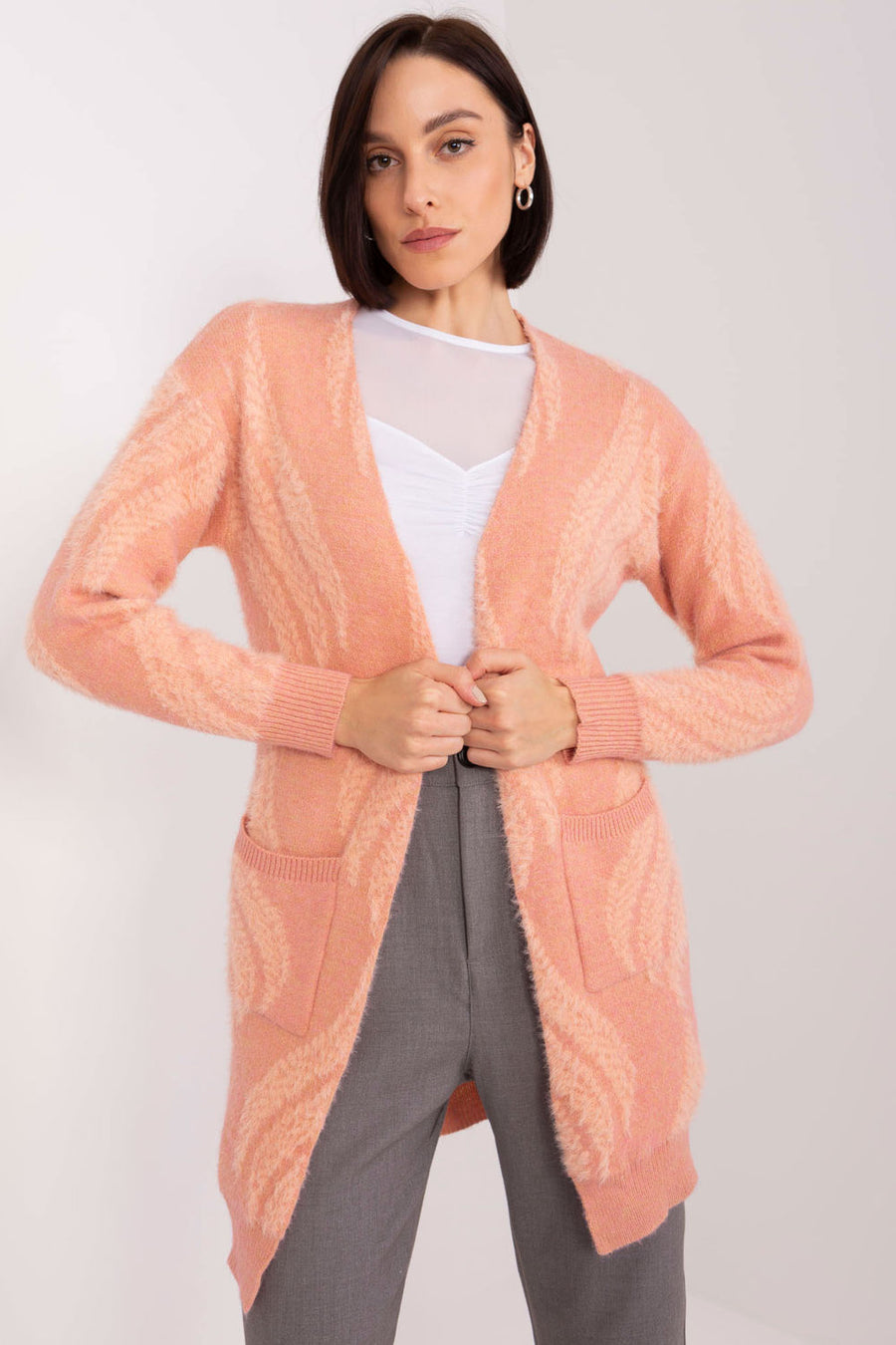 AT Dark Pink Long Sleeve Cardigan