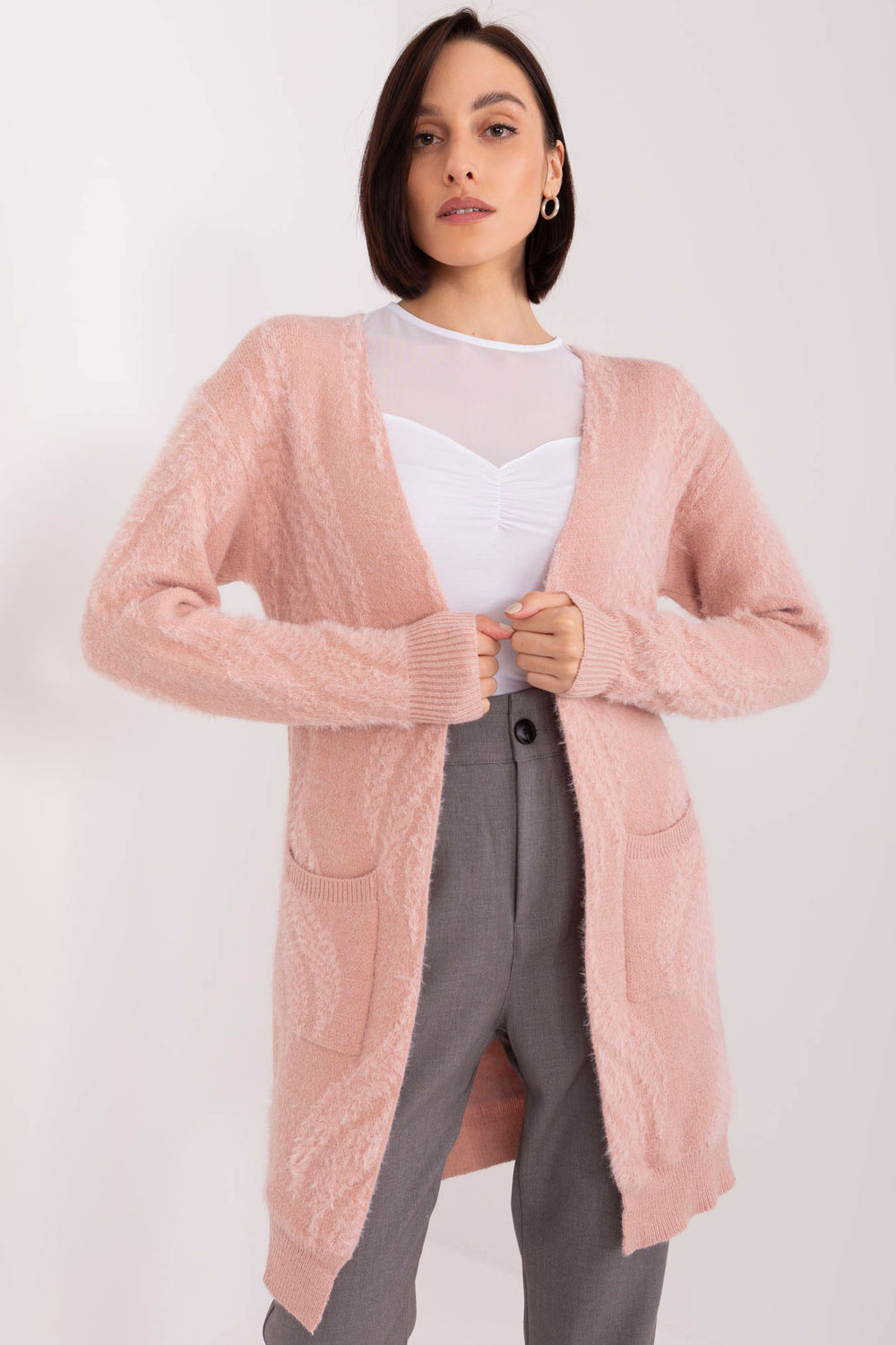 AT Light Pink Long Sleeve Cardigan