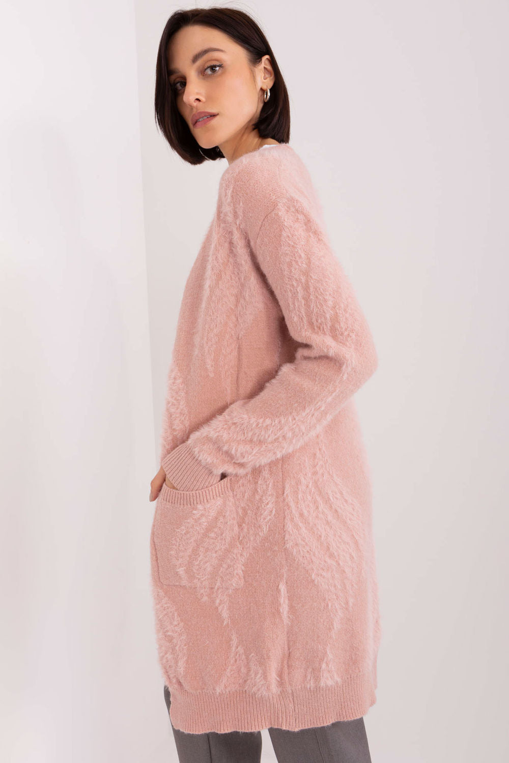 AT Light Pink Long Sleeve Cardigan - view 2