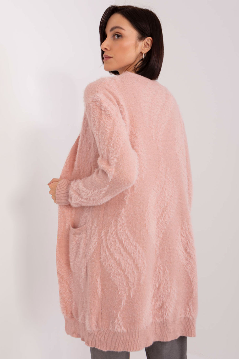 AT Light Pink Long Sleeve Cardigan - view 3