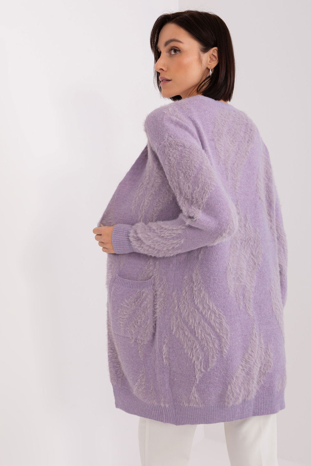 AT Light Violet Long Sleeve Cardigan - view 3