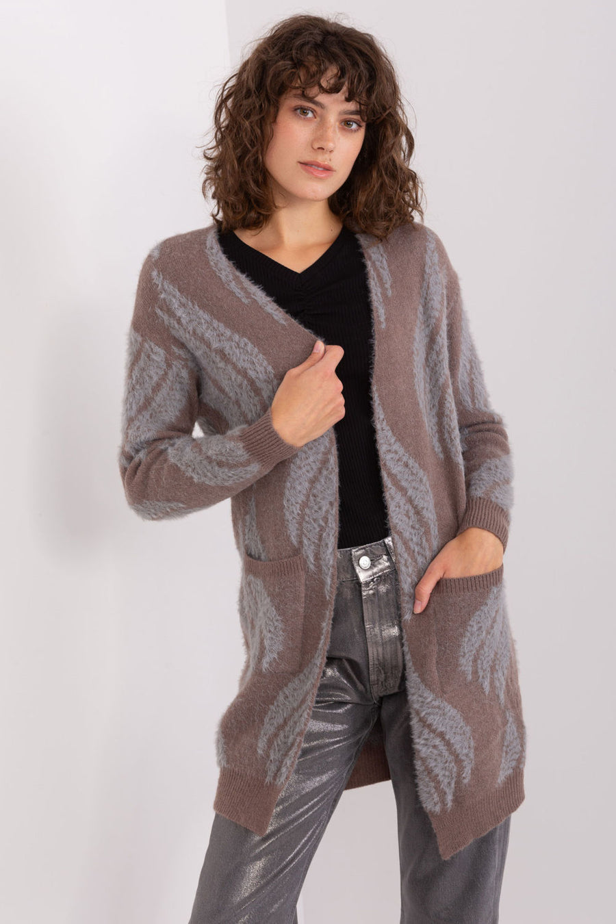 AT Dark Brown Long Sleeve Cardigan