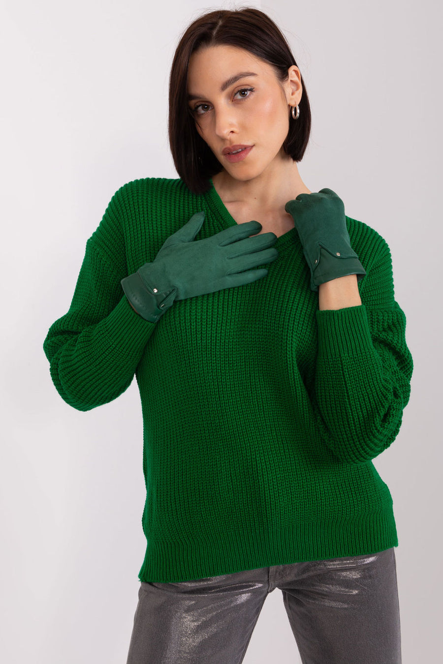 AT Dark Green Polyester Gloves