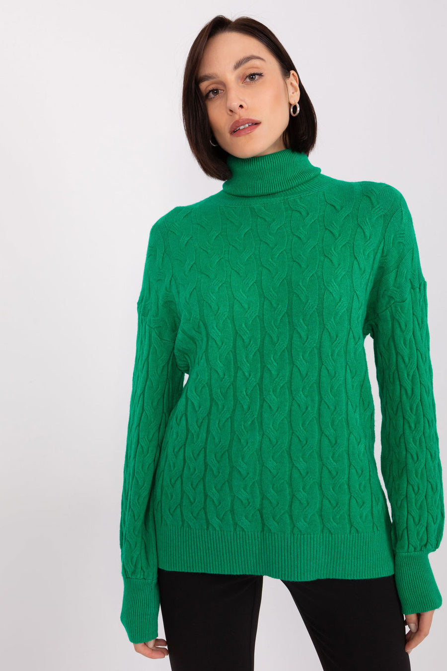 AT Green Long Sleeve Roll Neck Jumper