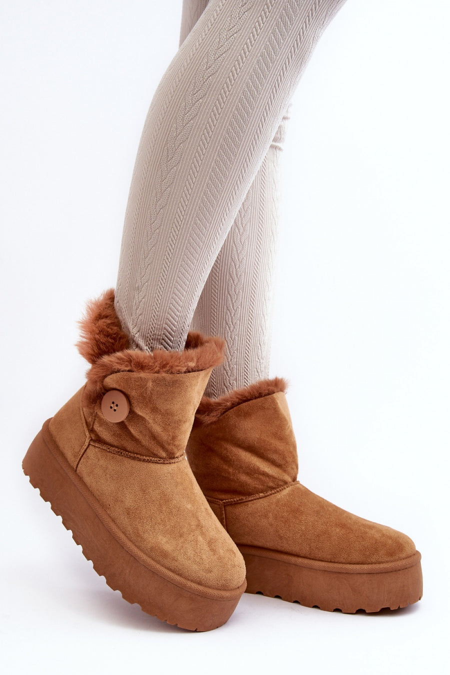 Step In Style Wikasem Camel Faux Suede Platform Snow Boots
