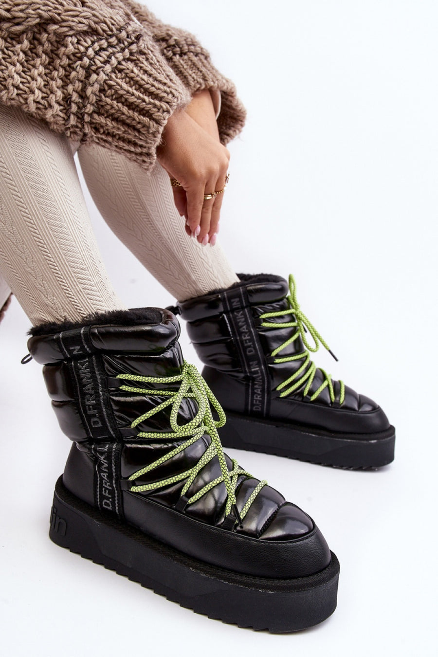 Step In Style Black Platform Warm Lined Snow Boots