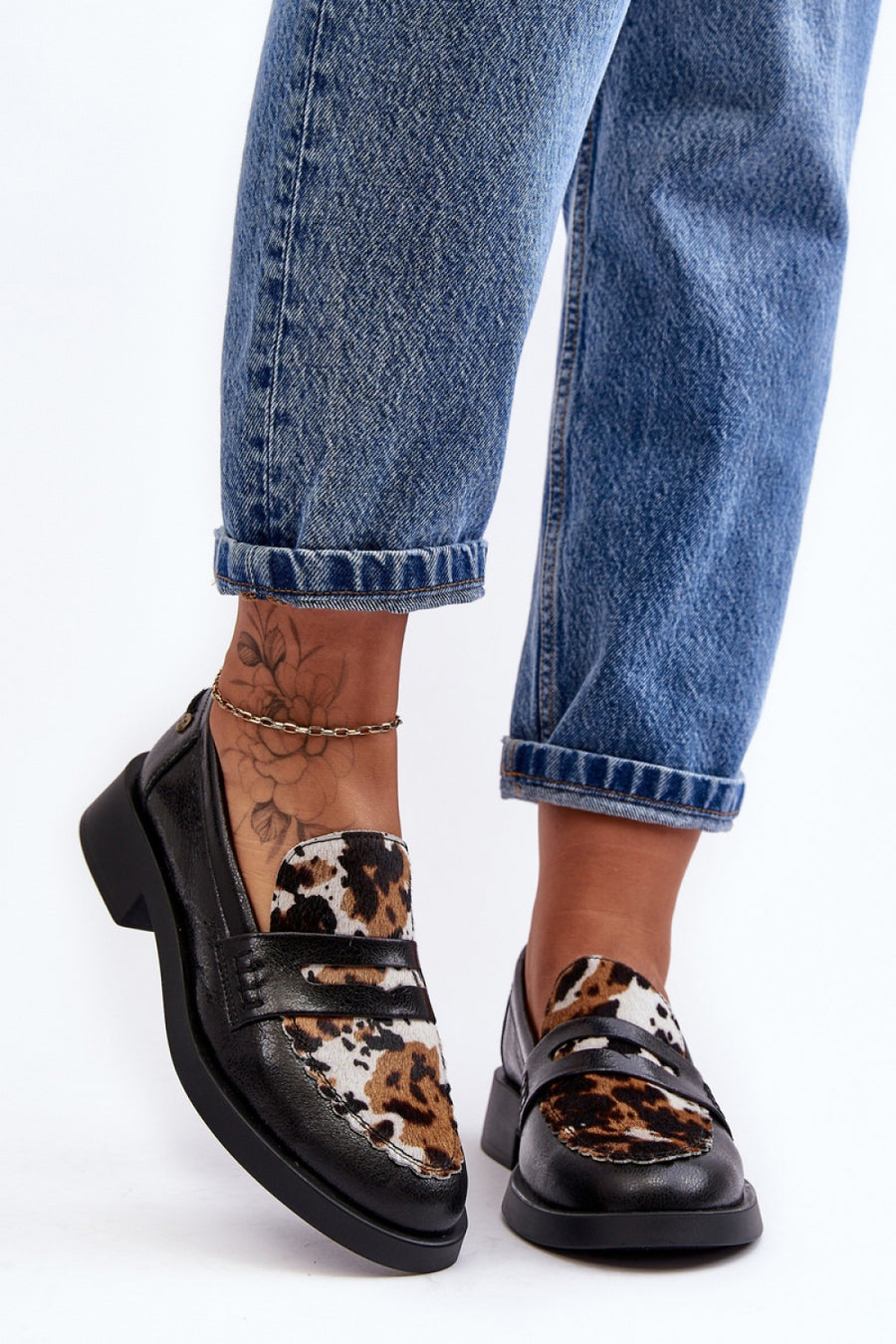 Step In Style Maciejka Black Leather Flat Heeled Shoes