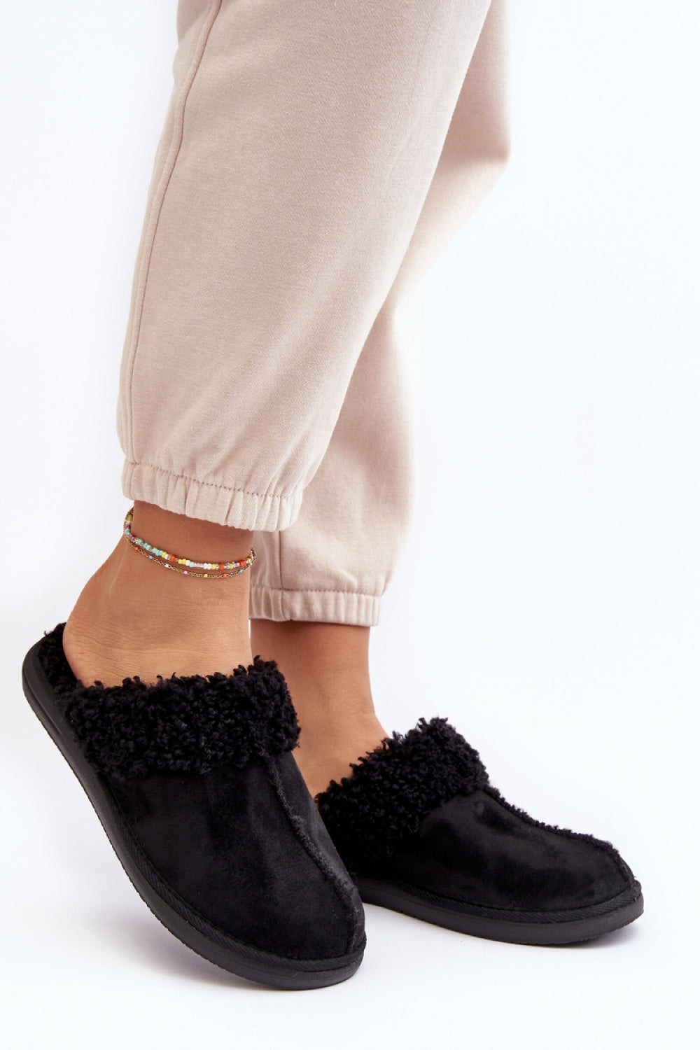 Step In Style Inblu Black Warm Lined Slippers