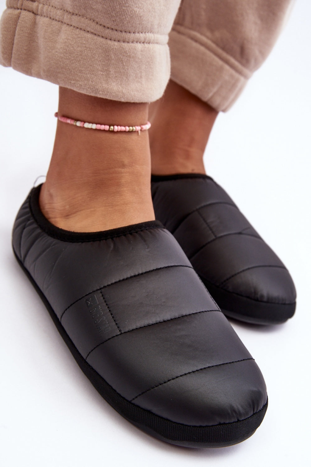 Step In Style Black Warm Lined Slippers