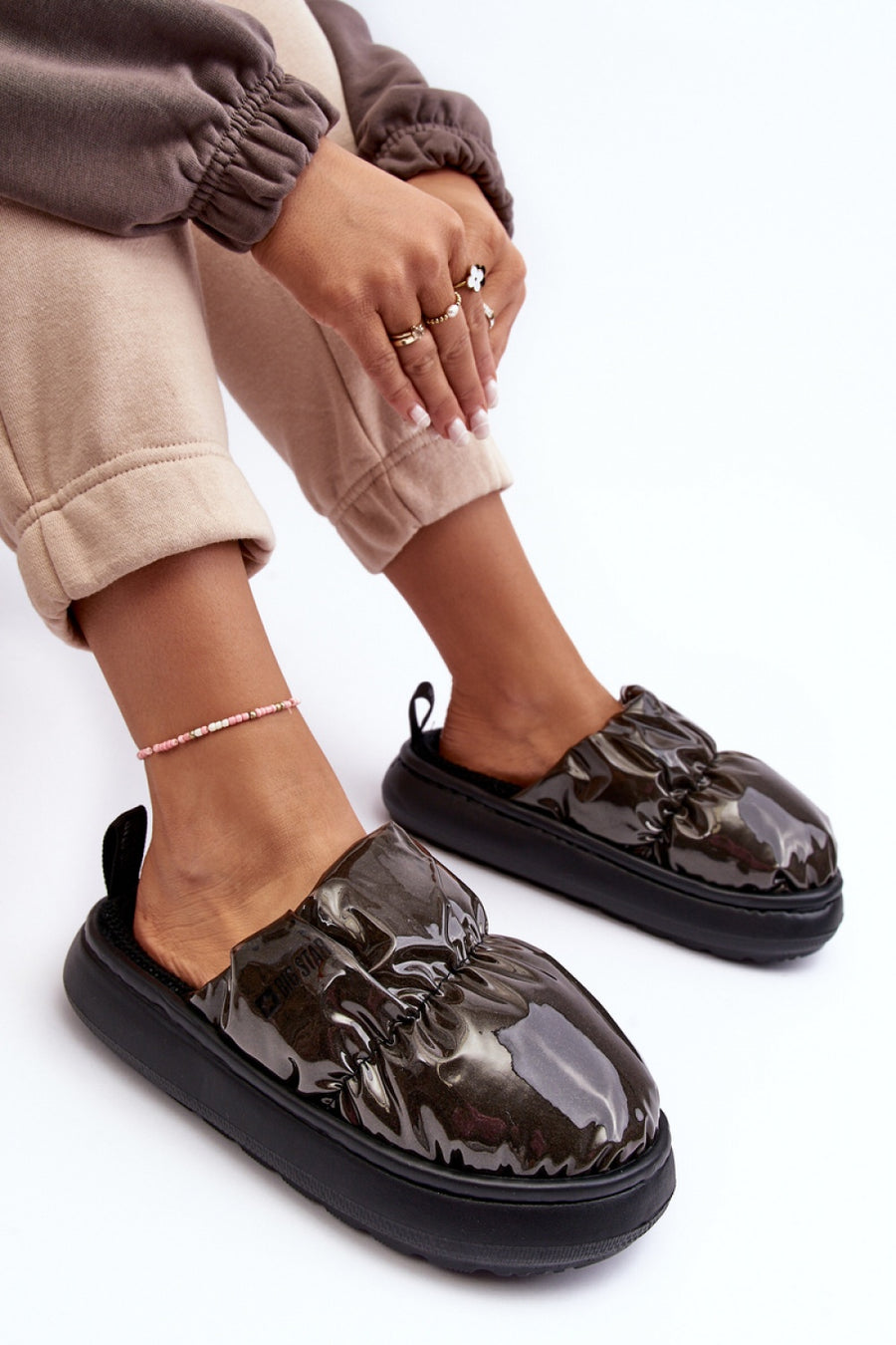Step In Style Black Warm Lined Slippers
