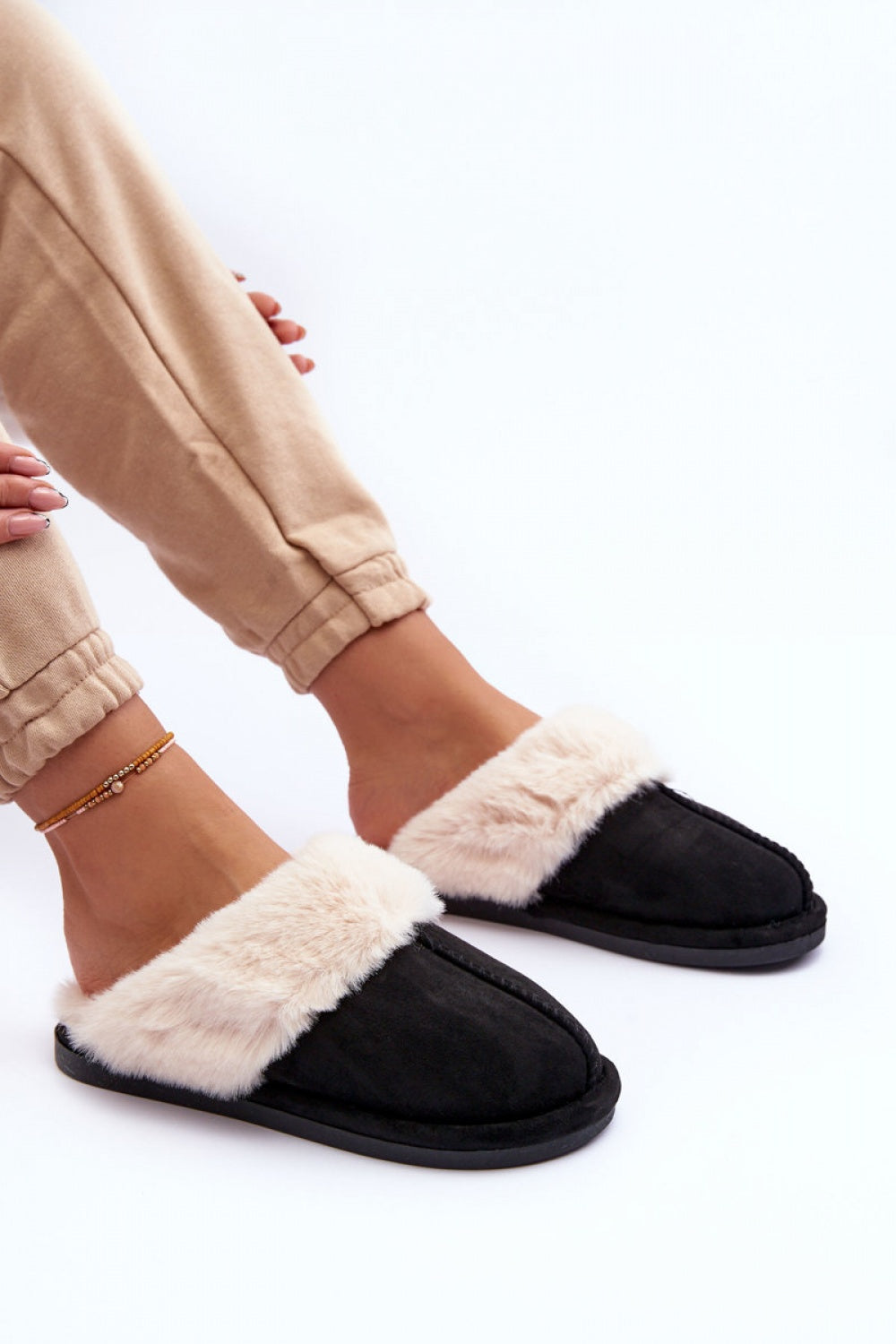 Step In Style Pinky Black Warm Lined Slippers - view 3