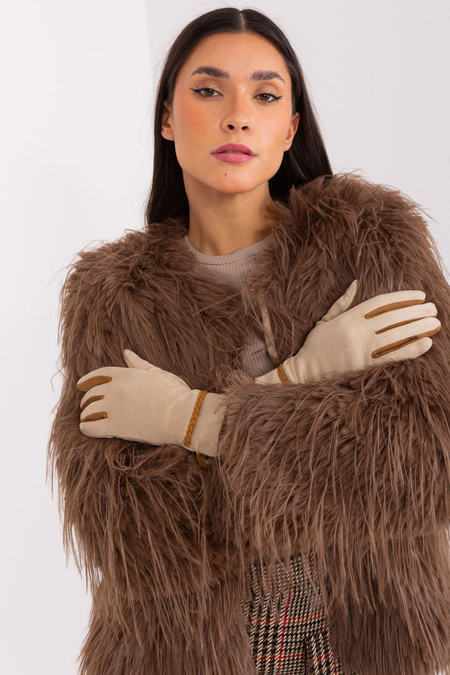 AT Beige Polyester Gloves