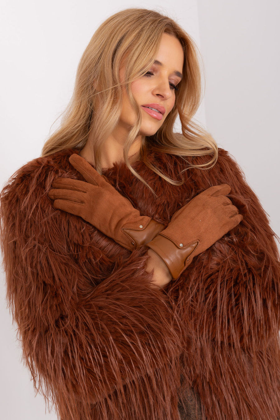 AT Light Brown Polyester Gloves