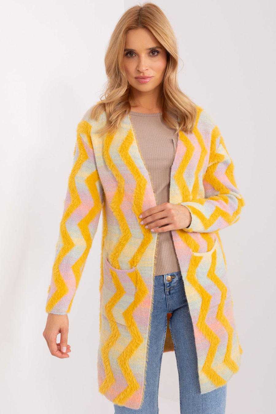 AT Yellow Long Sleeve Cardigan