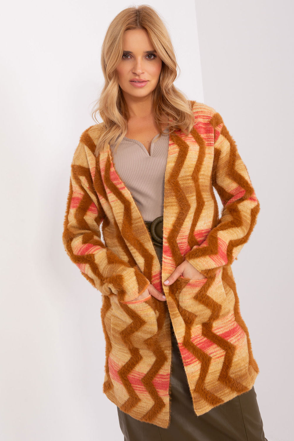 AT Camel Long Sleeve Cardigan