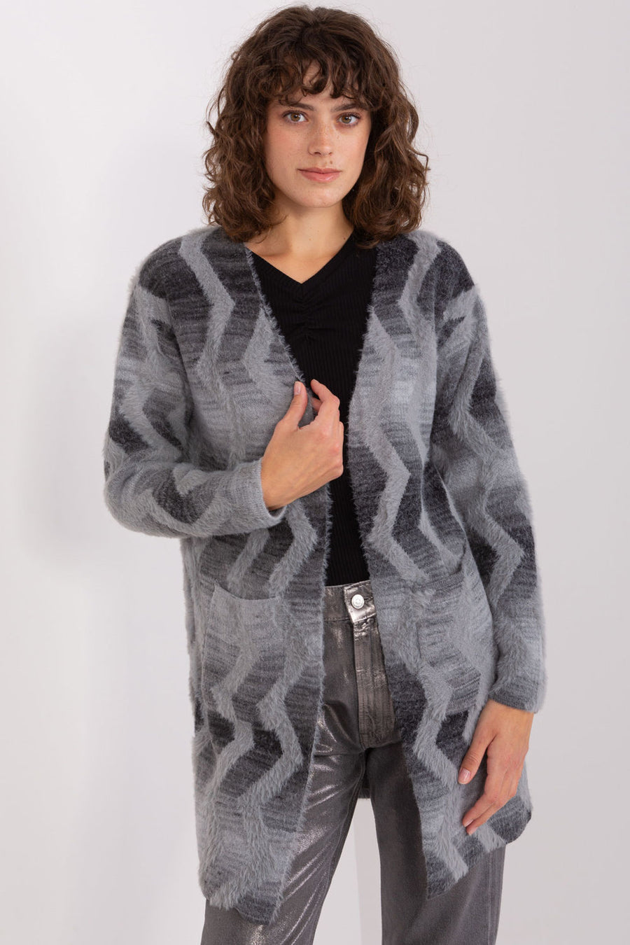 AT Grey Long Sleeve Cardigan