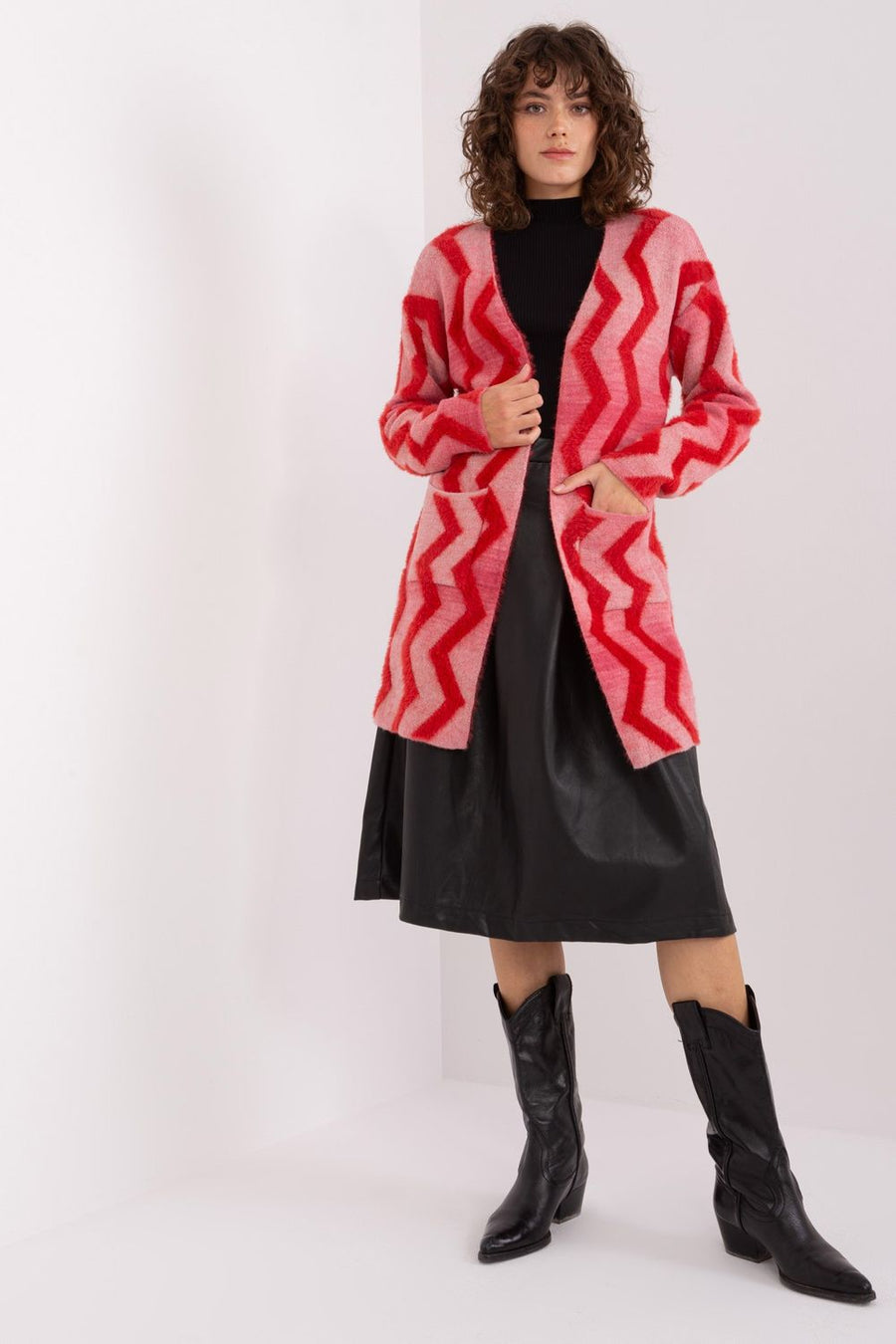 AT Red Long Sleeve Cardigan