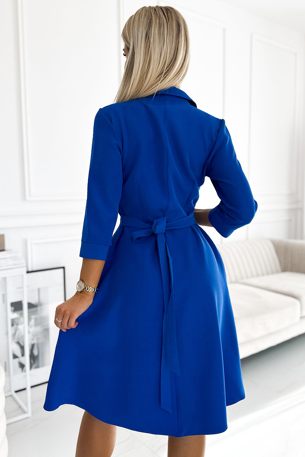 Numoco Sandy Blue Flared Dress - view 3