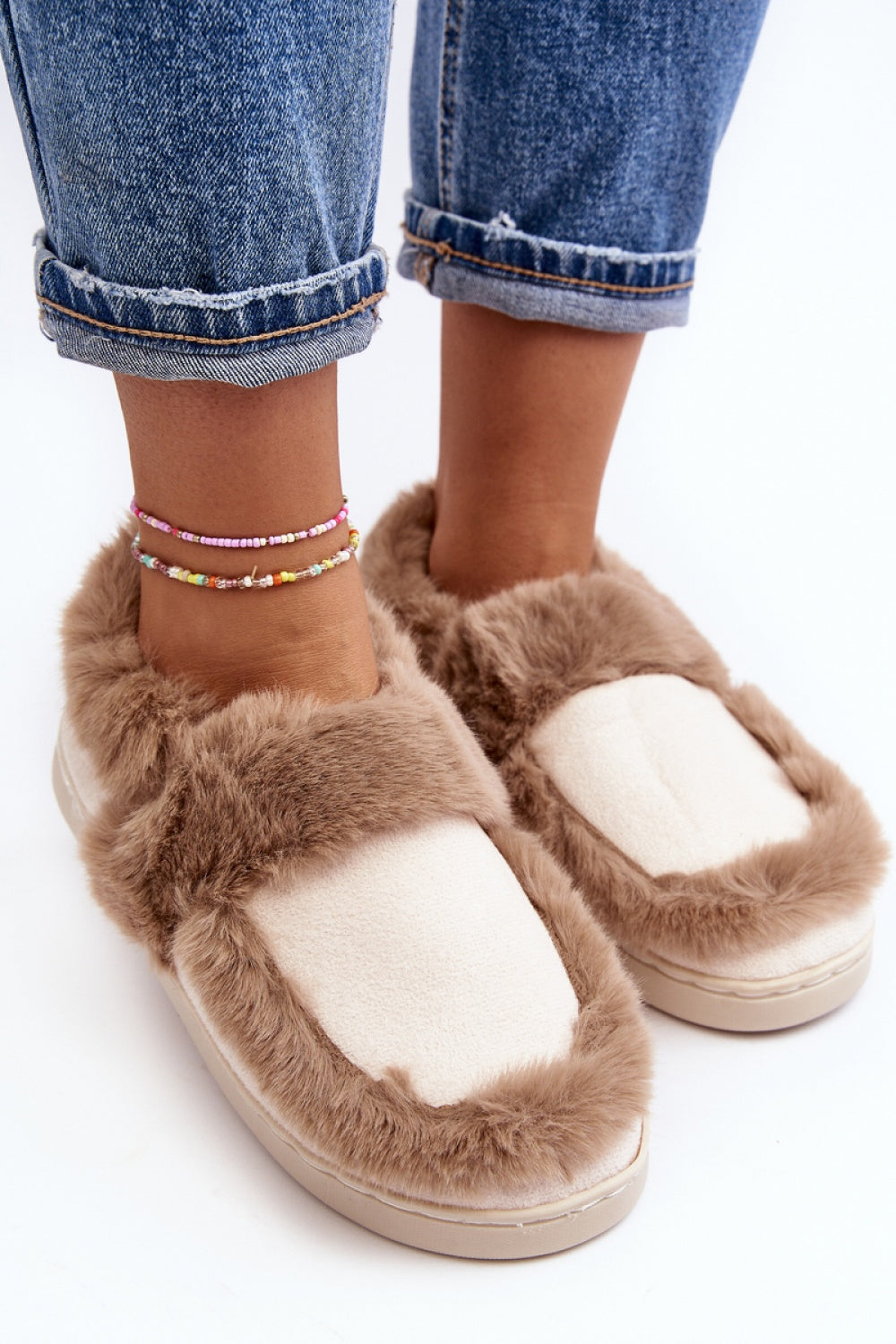 Step In Style Sailey Beige Faux Suede Warm Lined Slippers - view 3