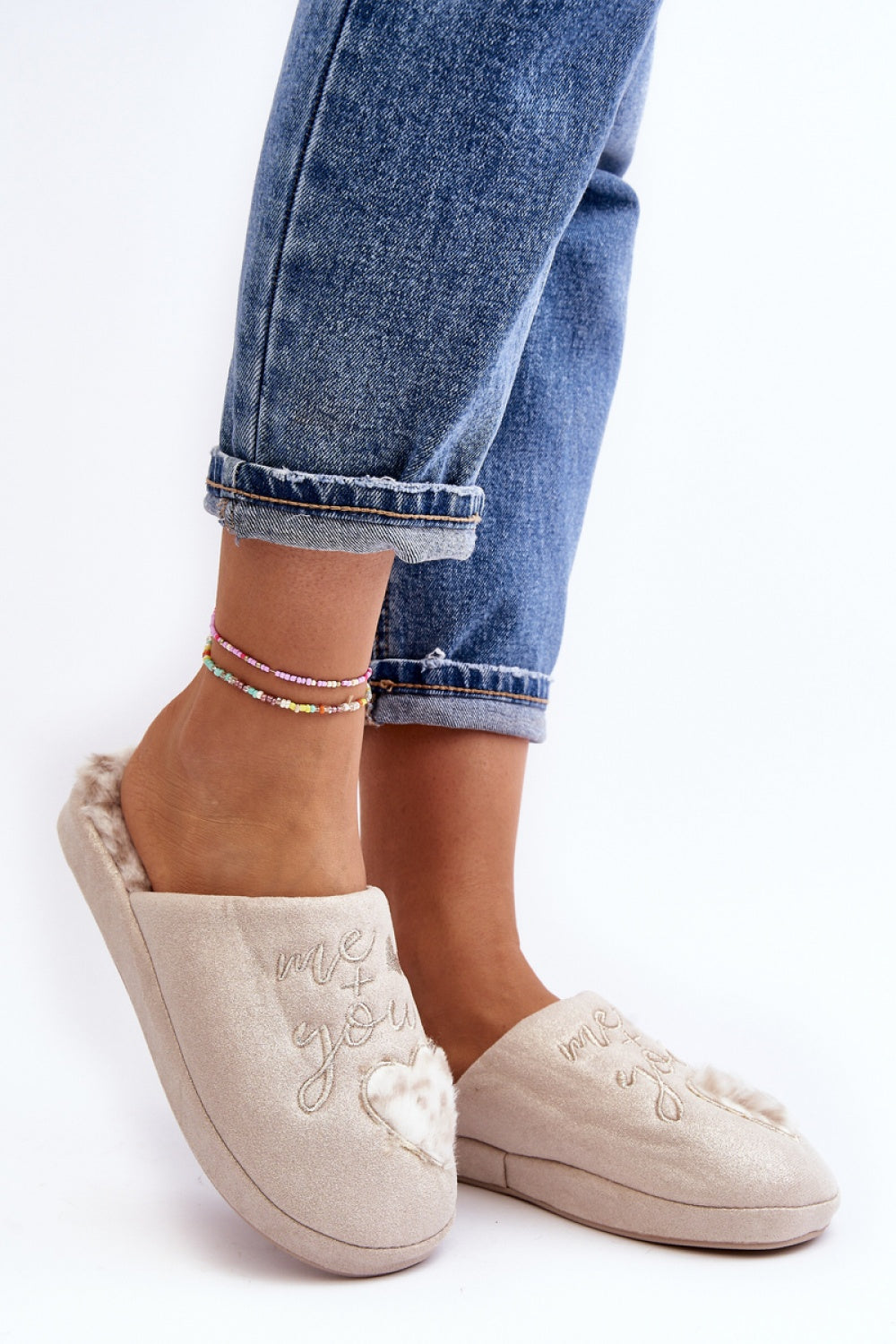 Step In Style Geraja Beige Warm Lined Slippers