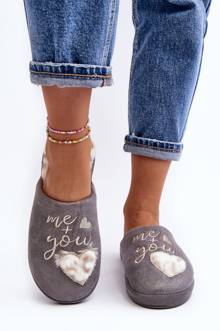 Step In Style Geraja Grey Warm Lined Slippers