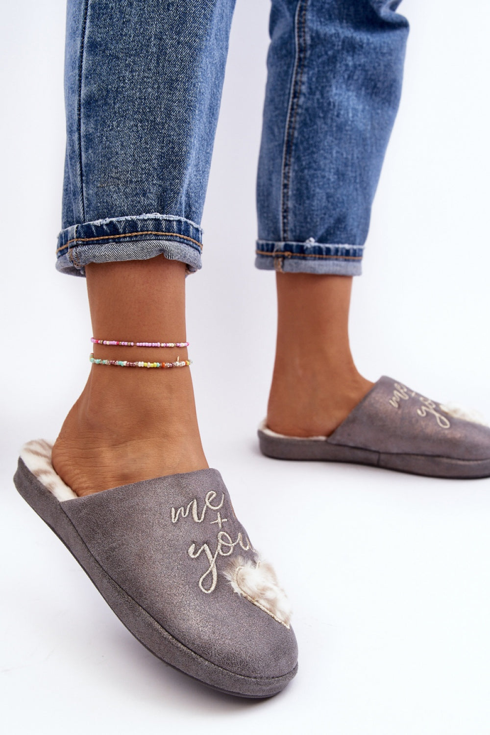 Step In Style Geraja Grey Warm Lined Slippers - view 2