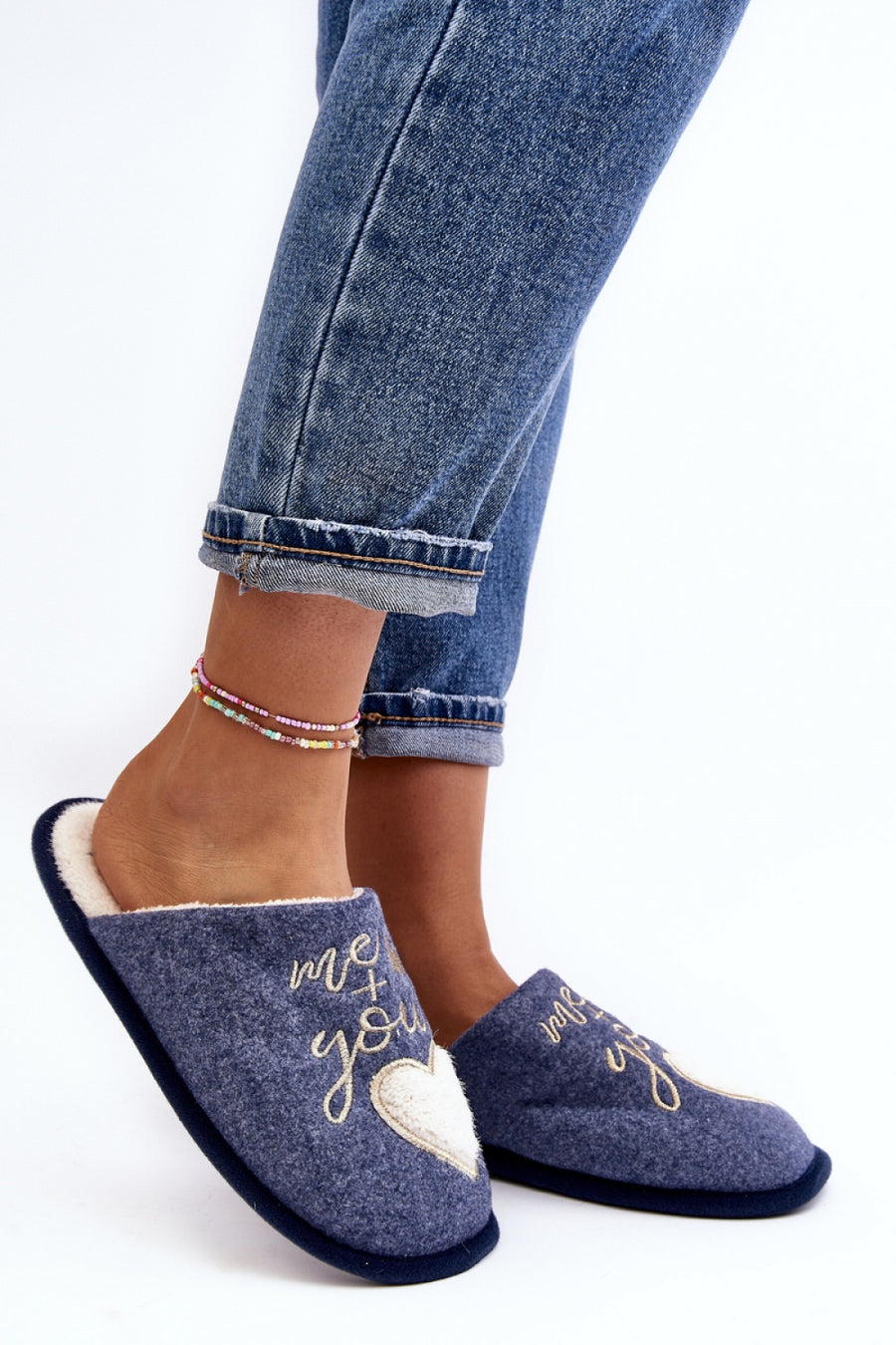 Step In Style Mabira Navy Warm Lined Slippers