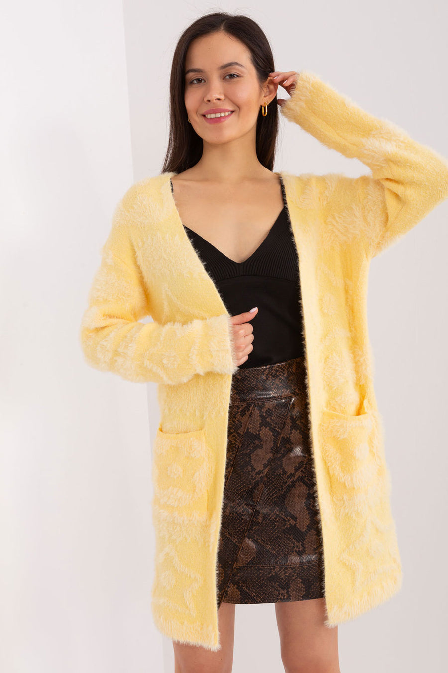 AT Light Yellow Long Sleeve Cardigan