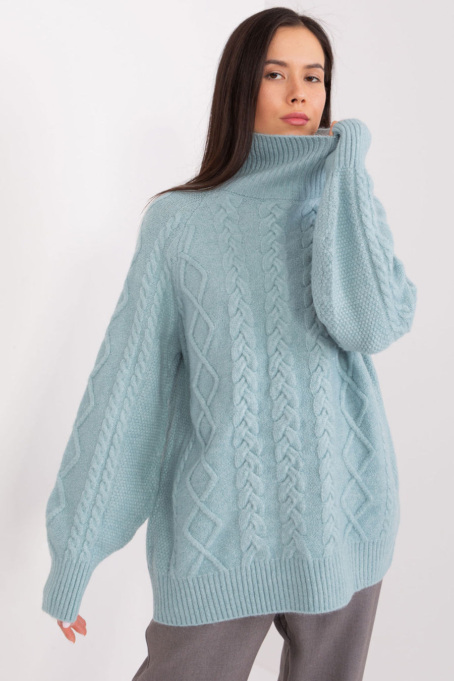 AT Mint Long Sleeve Roll Neck Jumper