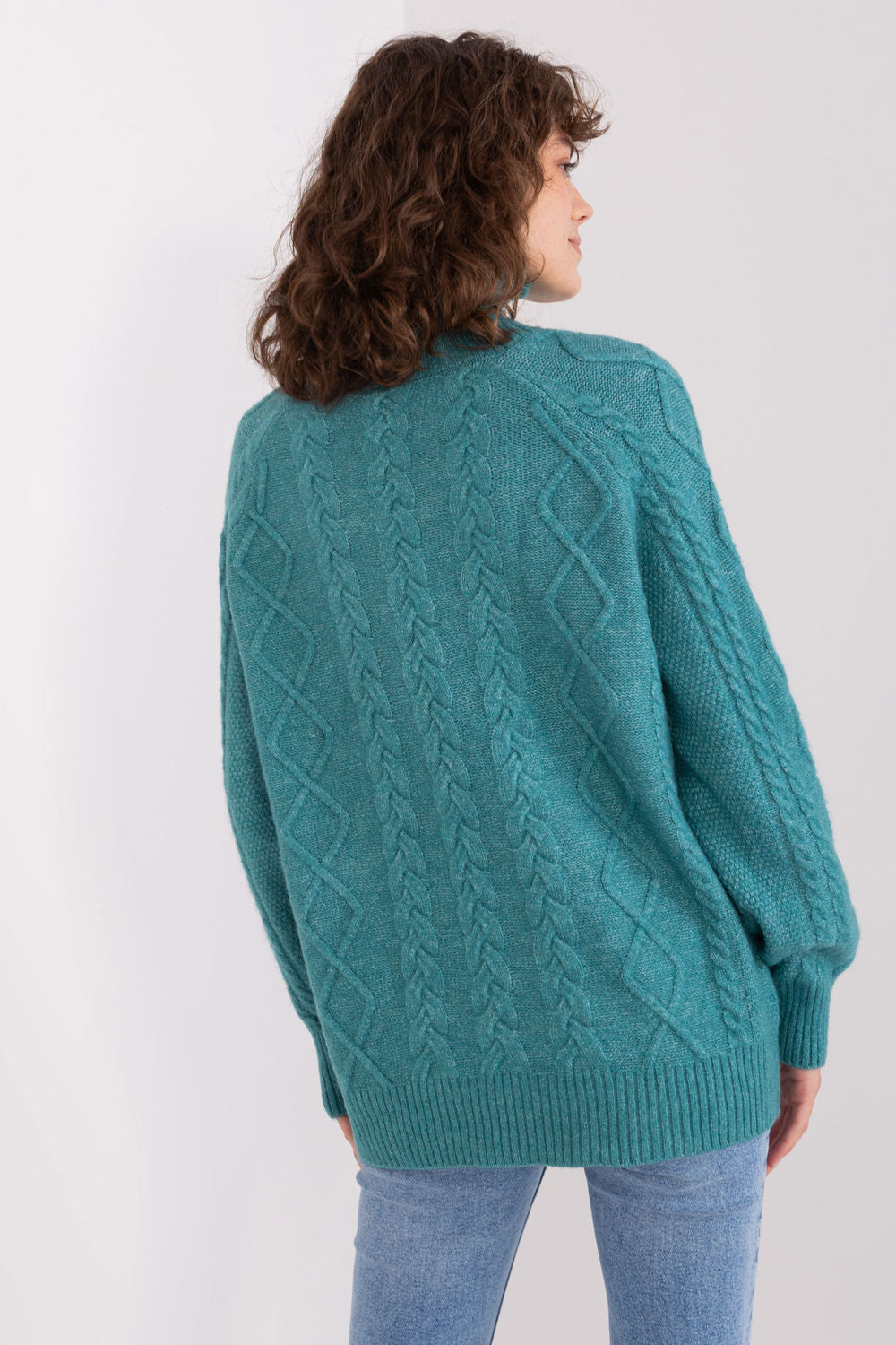 AT Turquoise Long Sleeve Roll Neck Jumper - view 3