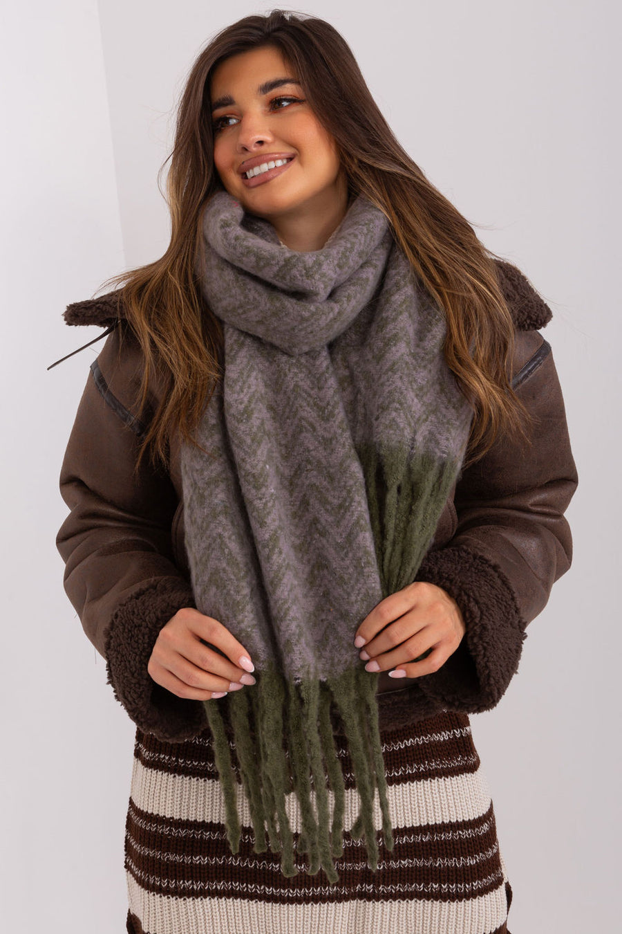 AT Khaki Loose Fit Shawl