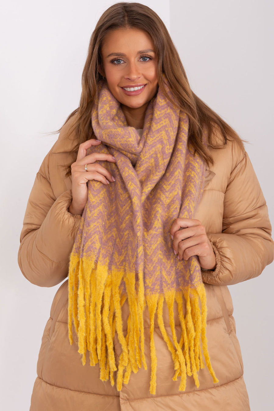AT Dark Yellow Loose Fit Shawl