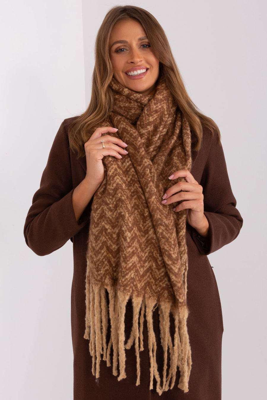 AT Camel Loose Fit Shawl