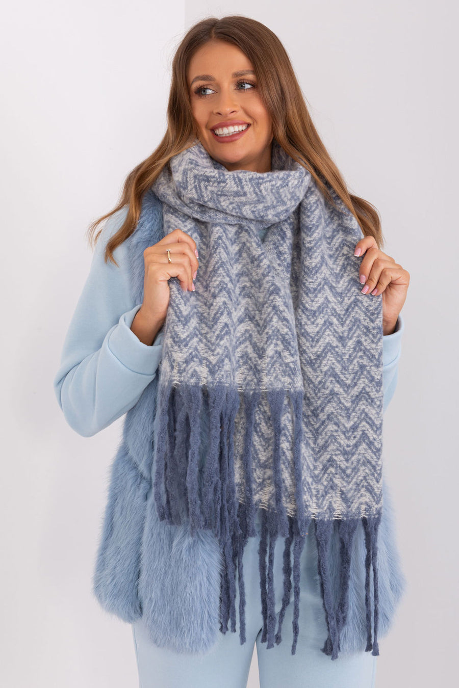 AT Blue Loose Fit Shawl