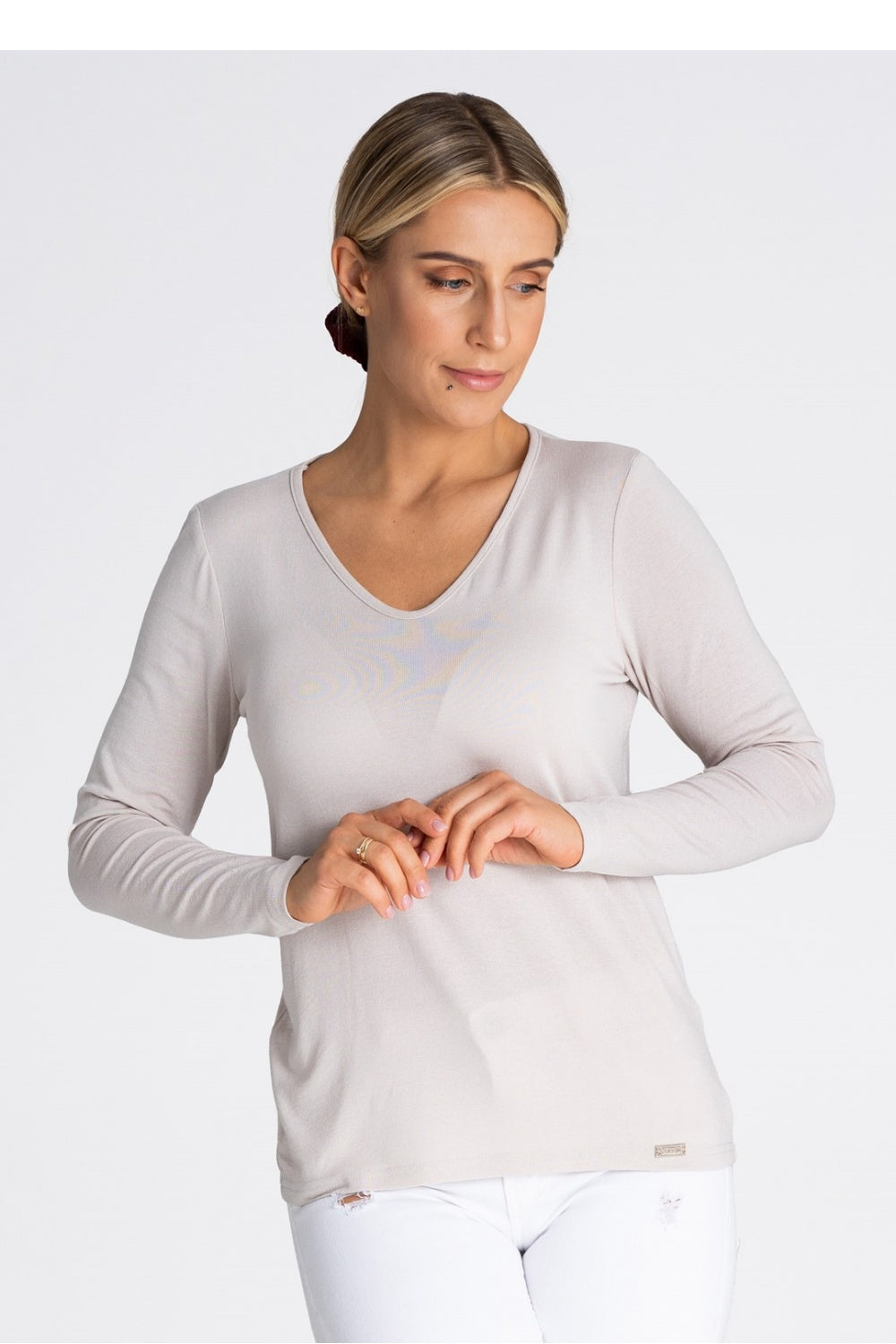 Figl Beige Viscose Long Sleeve Blouse