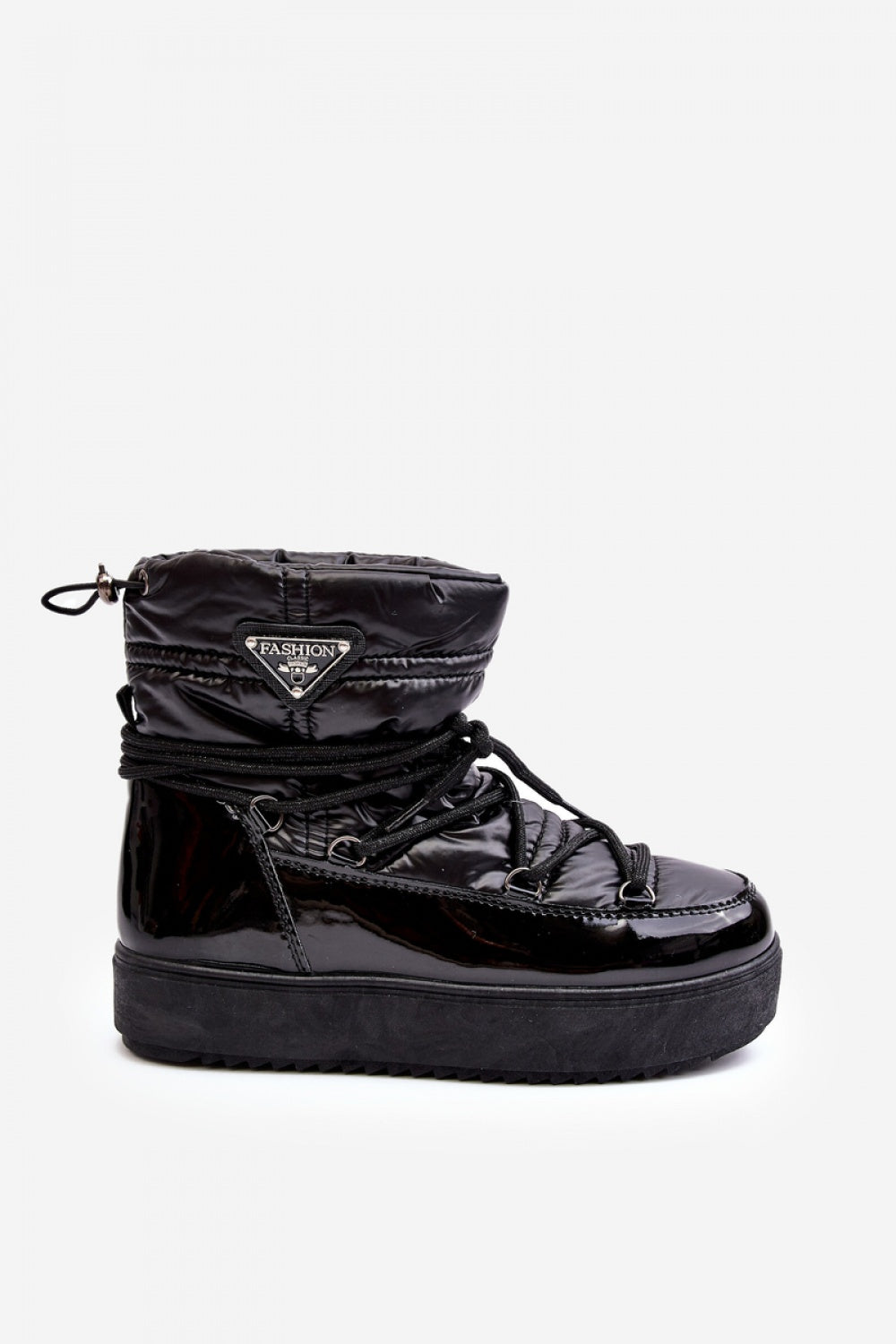 Step In Style Fleure Black Faux Leather Platform Snow Boots - view 3