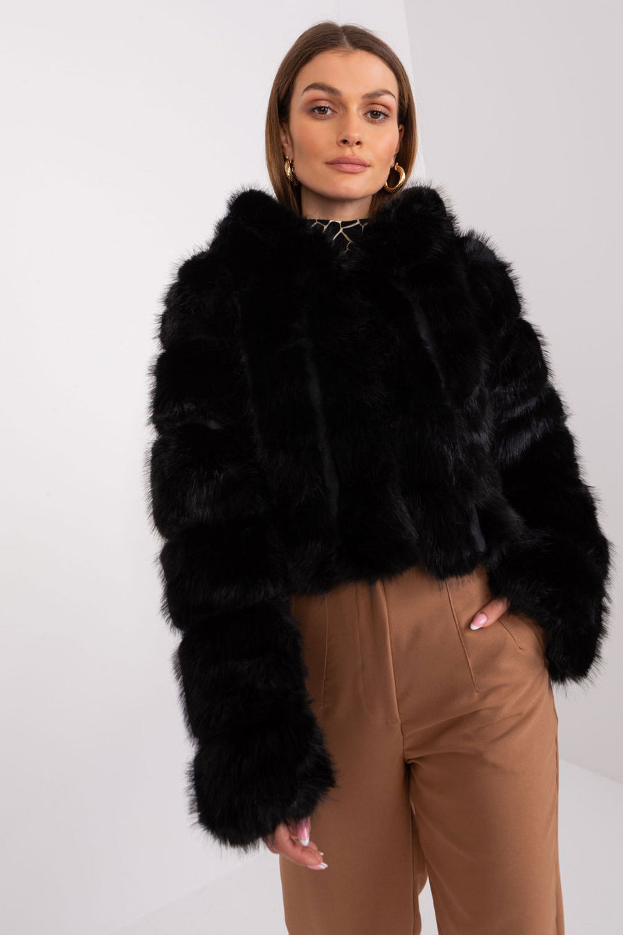 AT Black Hooded Long Sleeve Jacket