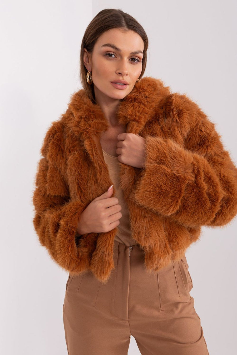 AT Light Brown Hooded Long Sleeve Jacket