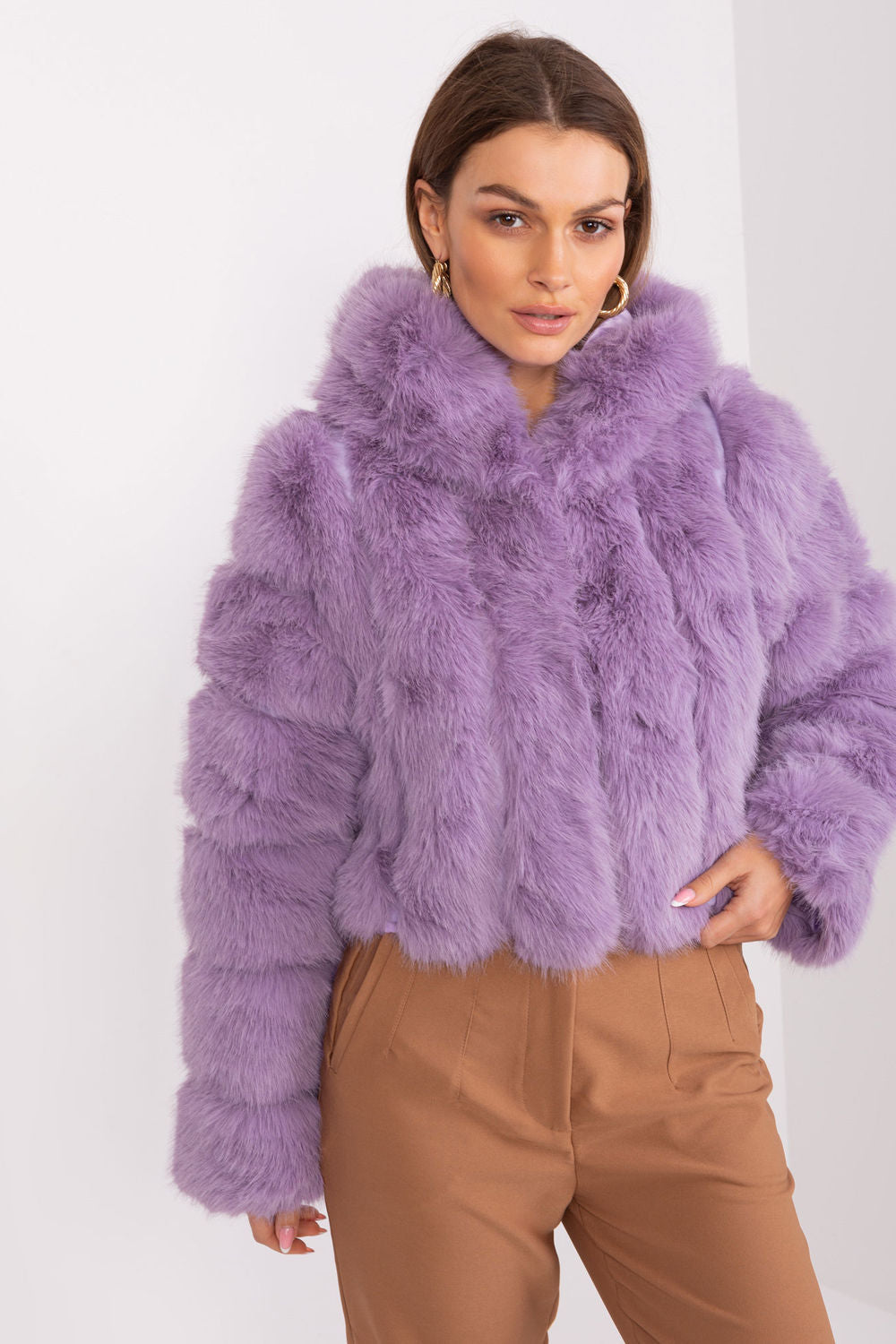 AT Light Violet Hooded Long Sleeve Jacket
