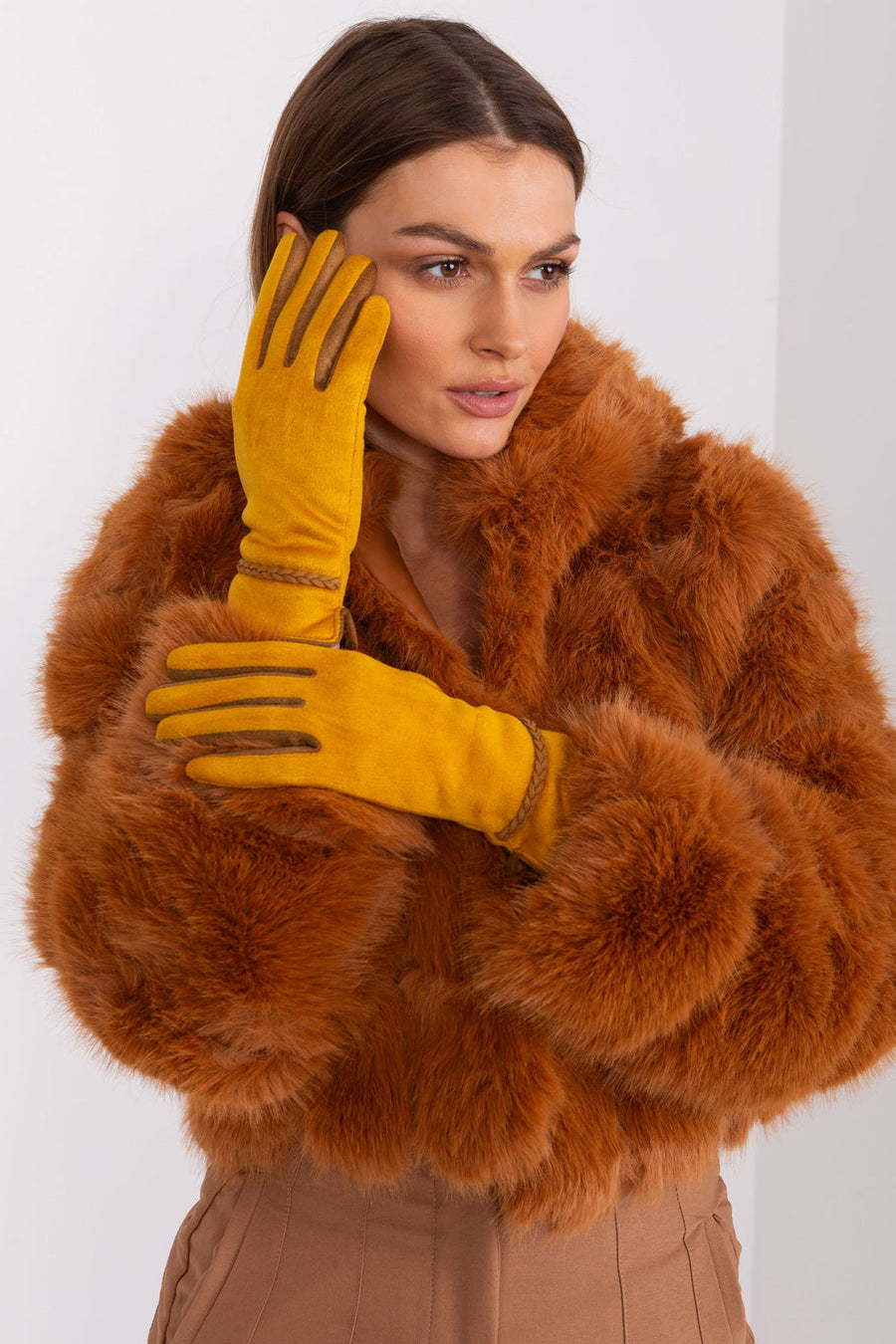AT Dark Yellow Polyester Gloves