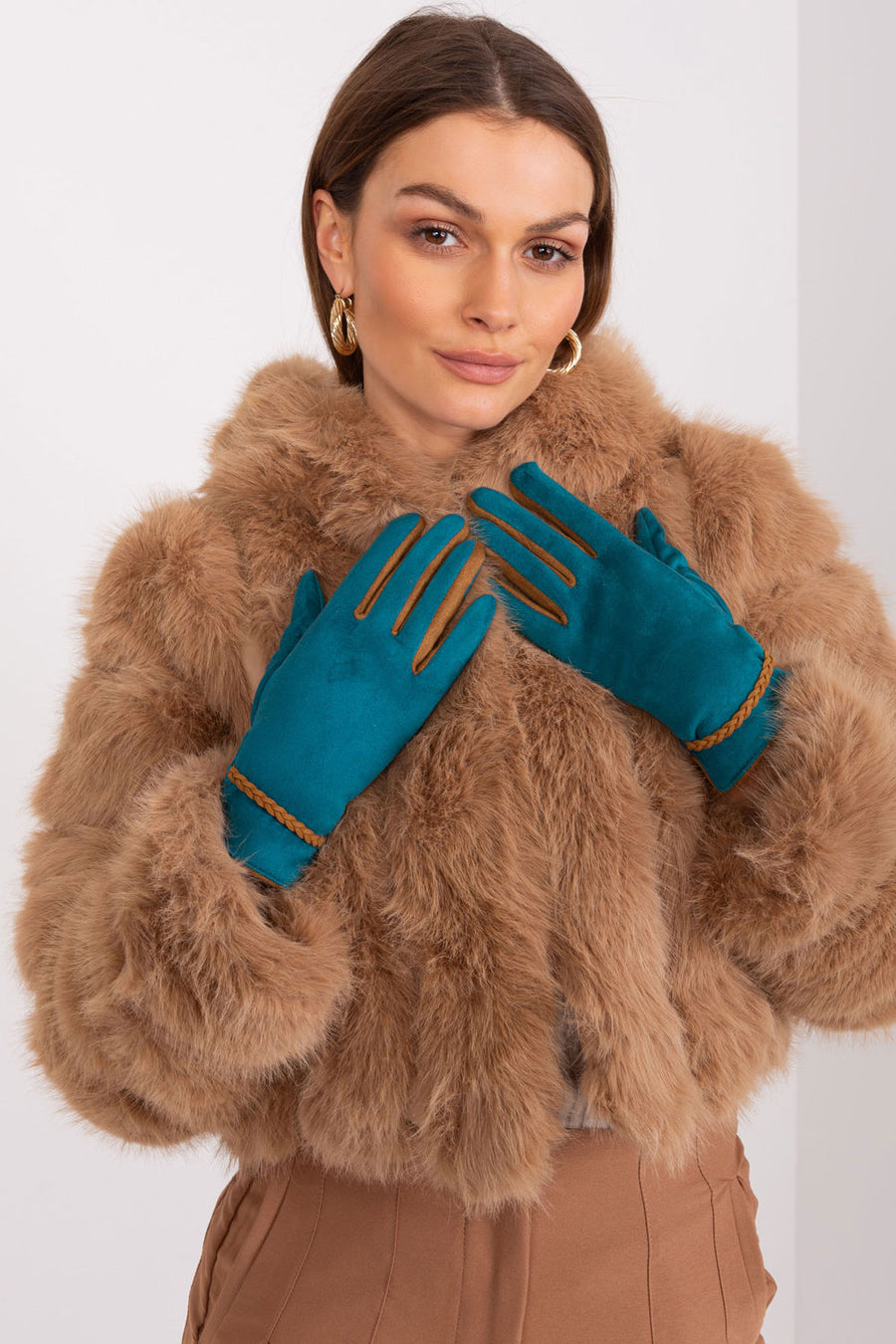 AT Teal Polyester Gloves