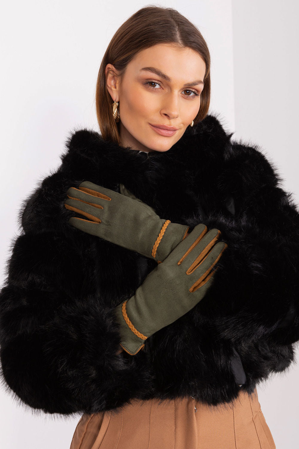 AT Khaki Polyester Gloves