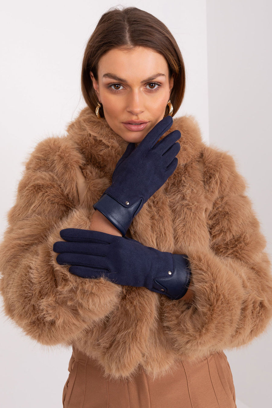 AT Navy Polyester Gloves