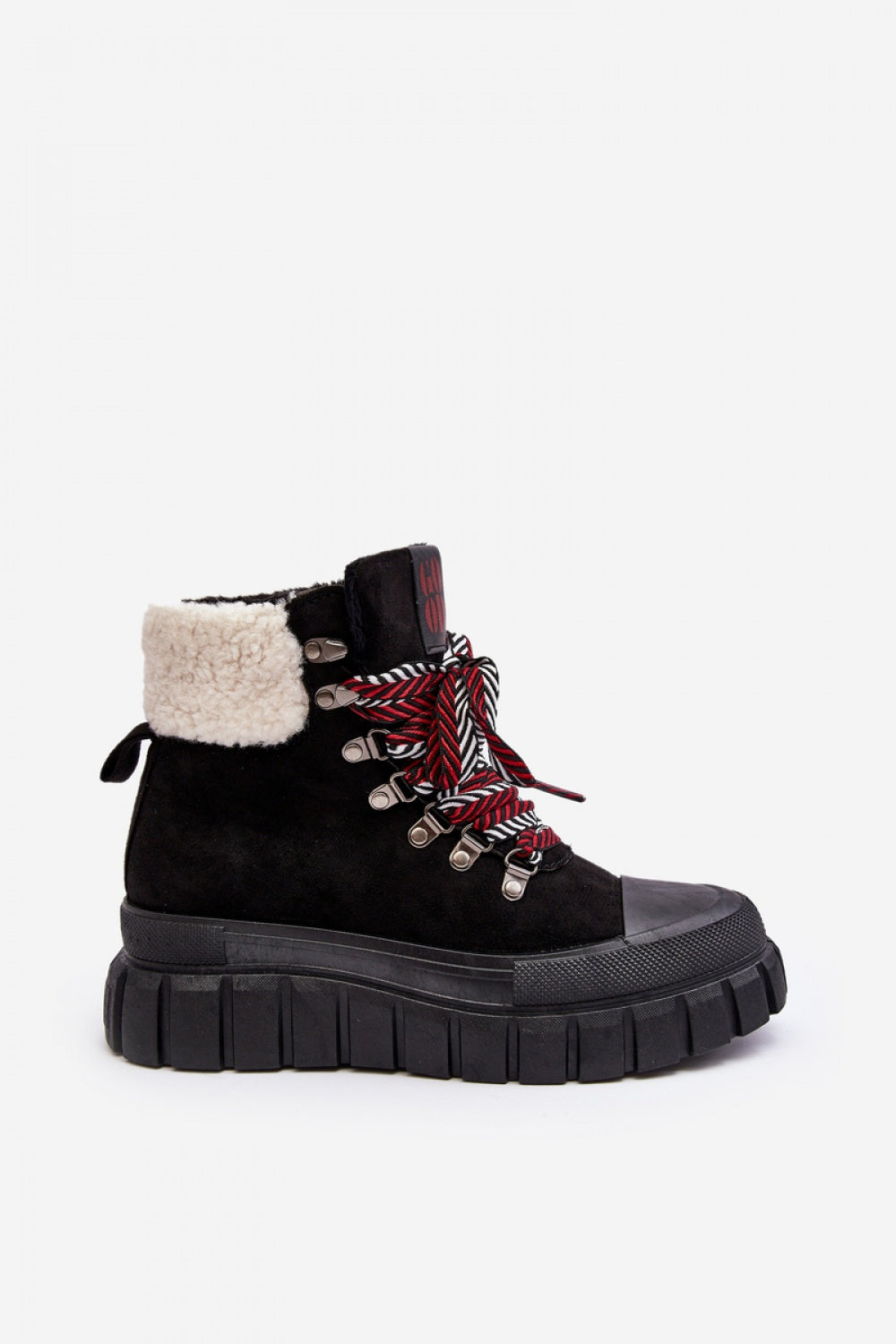 Step In Style Ralotta Black Faux Suede Platform Hiking Style Boots - view 3