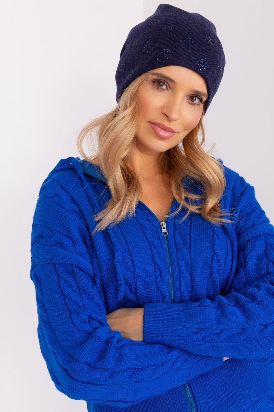 AT Navy Acrylic Beanie Hat